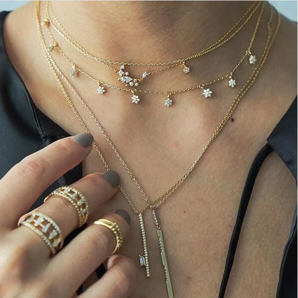 Новое поступление 3 Цвета цветок очарование колье Ожерелье Нежный Dantiy CZ Милый
