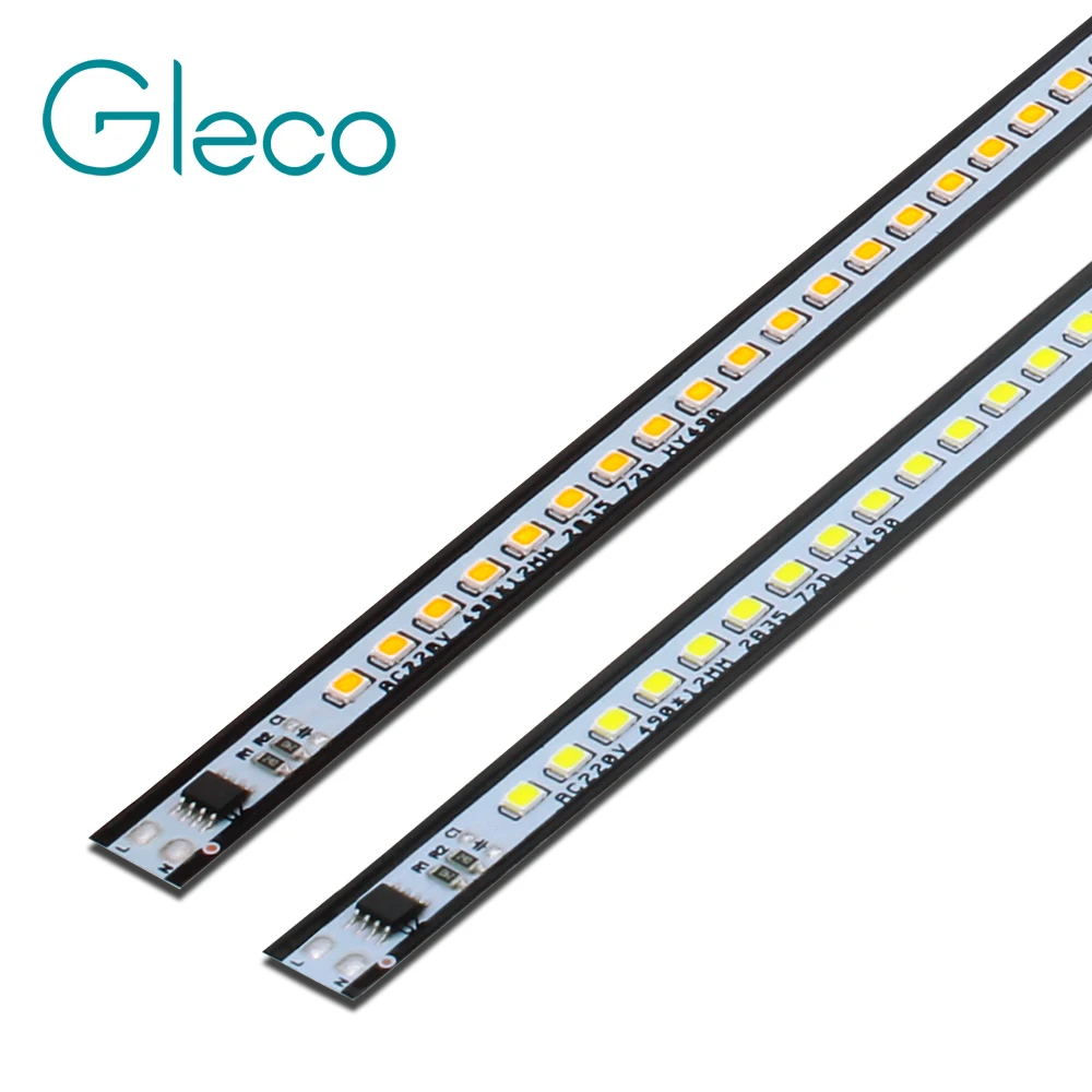 10 шт. x 49 см светодиодная полоса освещения 2835 SMD 72 светодиодный s 220V алюминиевый
