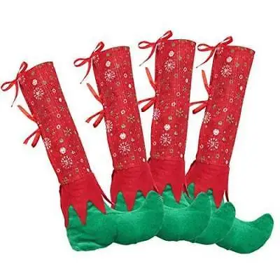 Set Of 1 Elf Hat Christmas Theme Chair Back Covers And Table Leg Xmas | Дом и сад