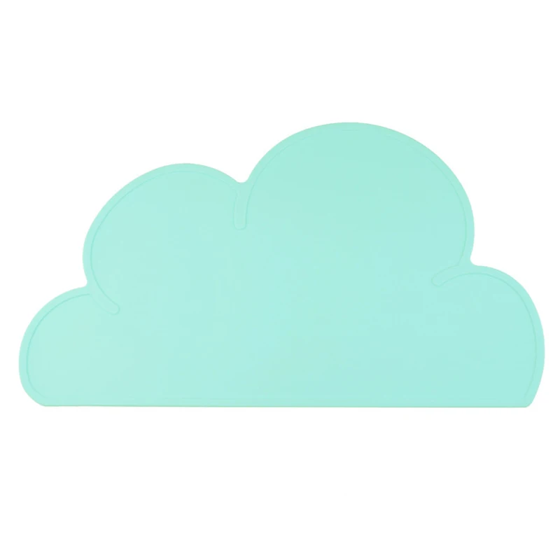 mint green Детская посуда в скандинавском стиле в форме облаков, силиконовая подставка под столовые приборы, моющиеся и портативные коврики, креативные подушечки NBB0322 - Цвет: mint green