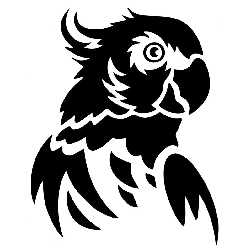 

12cm*15.1cm Parrot Bird Fashion Stickers Decals Vinyl Car Styling Black/white wall sticker