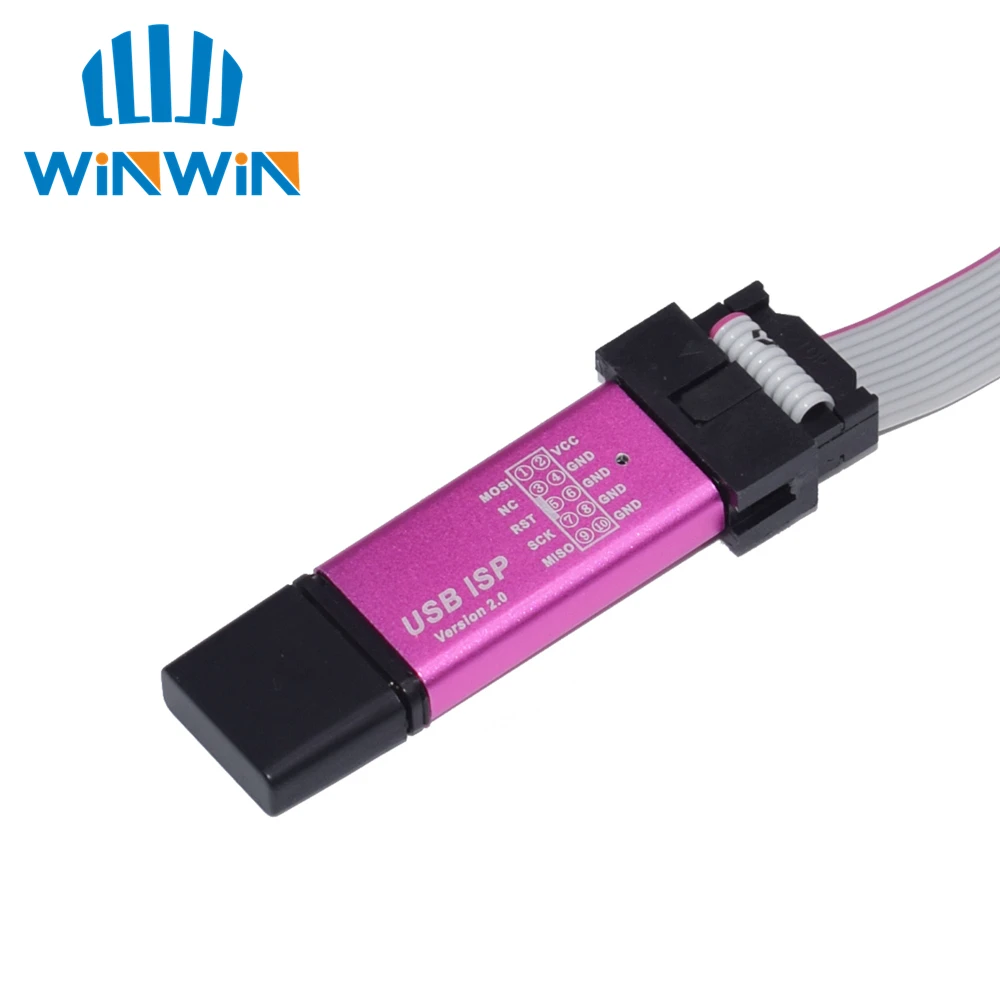 USB ISP USBISP USBASP ASP программатор в алюминиевом корпусе для 51 ATMEL AVR WIN7 64 (случайный