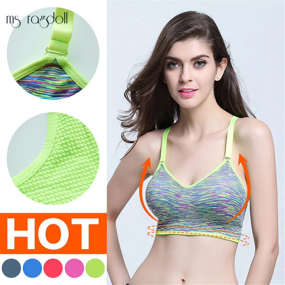 Женский спортивный бюстгальтер для фитнеса и йоги Ms Ragdoll регулируемый Топ на