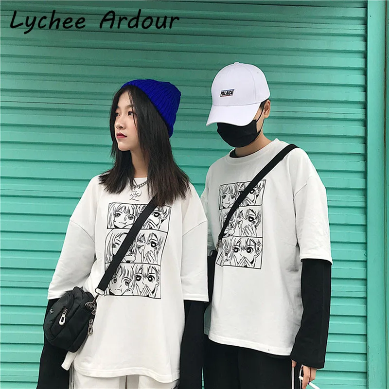 Lychee Ardour характер Лоскутная Толстовка с круглым вырезом и длинным рукавом