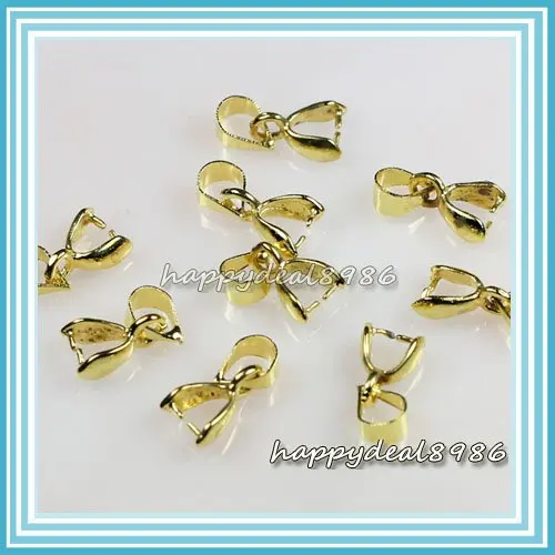 

50pcs/lot Gold-color Jewelry Findings Pendant Pinch Bails Connector Clasps P85