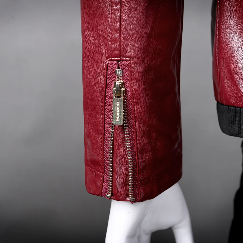 

New 2019 water wash PU leather jacket mens leather pilot jacket slim bomber jacket men plus size outerwear masculino PY19