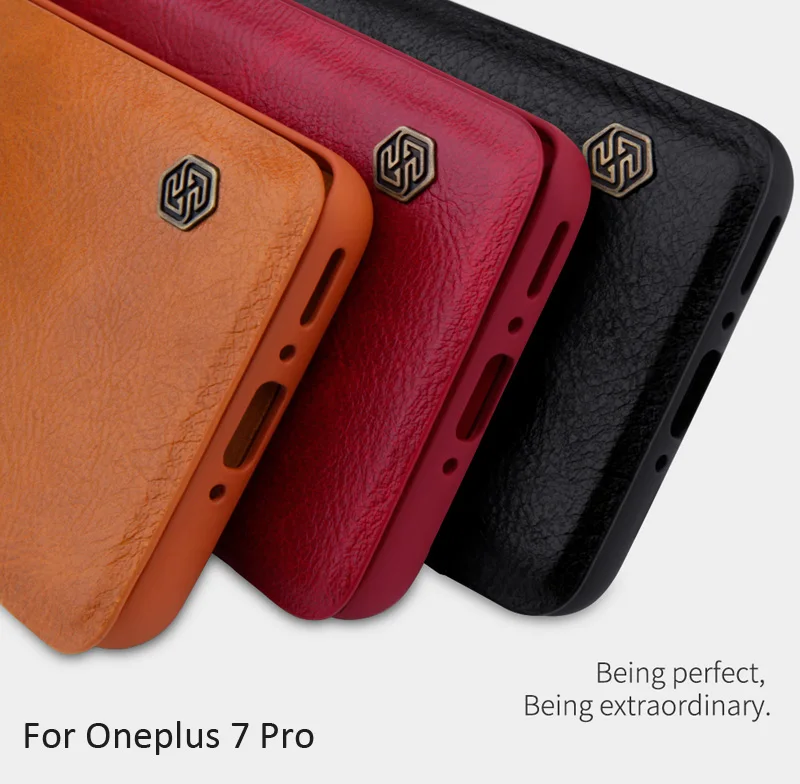 Кожаный чехол книжка Nillkin Qin для Oneplus 7 Pro|Бамперы| |