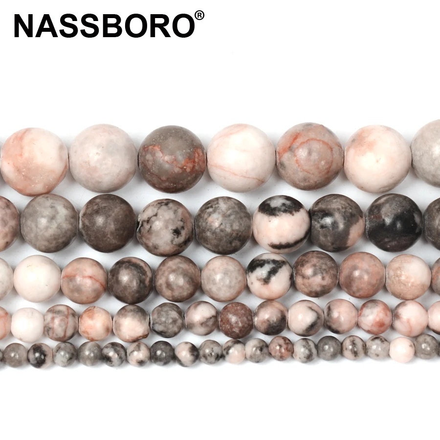 Розовый Камень NASSBORO Зебра круглые бусины из натурального камня Подвески для