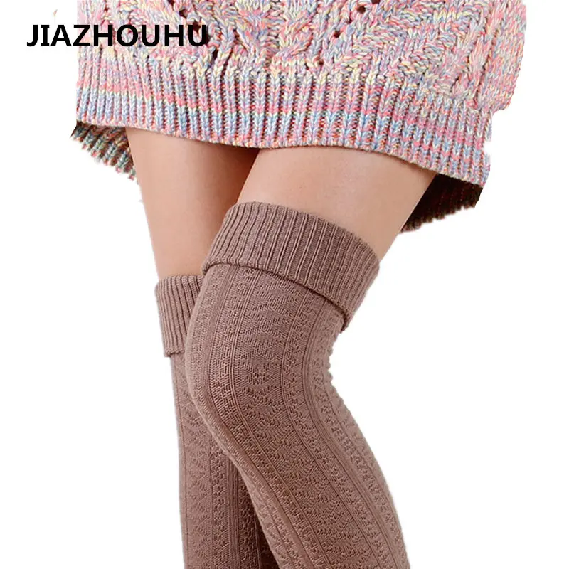 Кашемировые теплые женские длинные носки милые осенне-зимние Гольфы выше колена