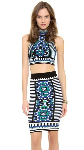 New Style Vintage 2 Piece Bandage Bodycon Dress Women Celebrity Sleeveless Sexy Club Dresses S M L | Женская одежда