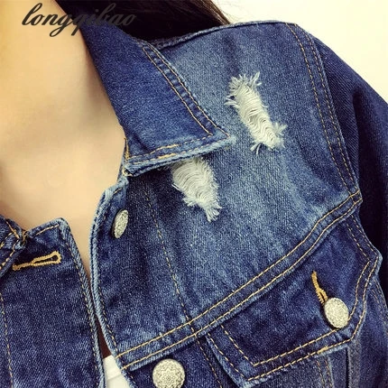 2017 весенняя и осенняя короткая Корейская версия новой джинсовой куртки с
