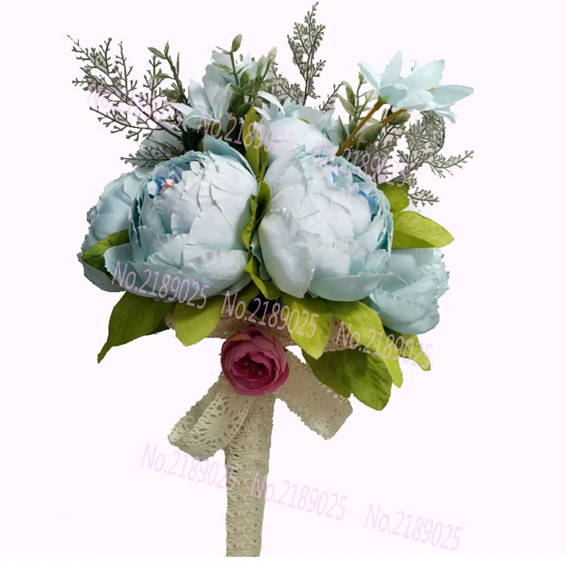 2018 синий белый свадебный цветок новый искусственный букет невесты цветов для