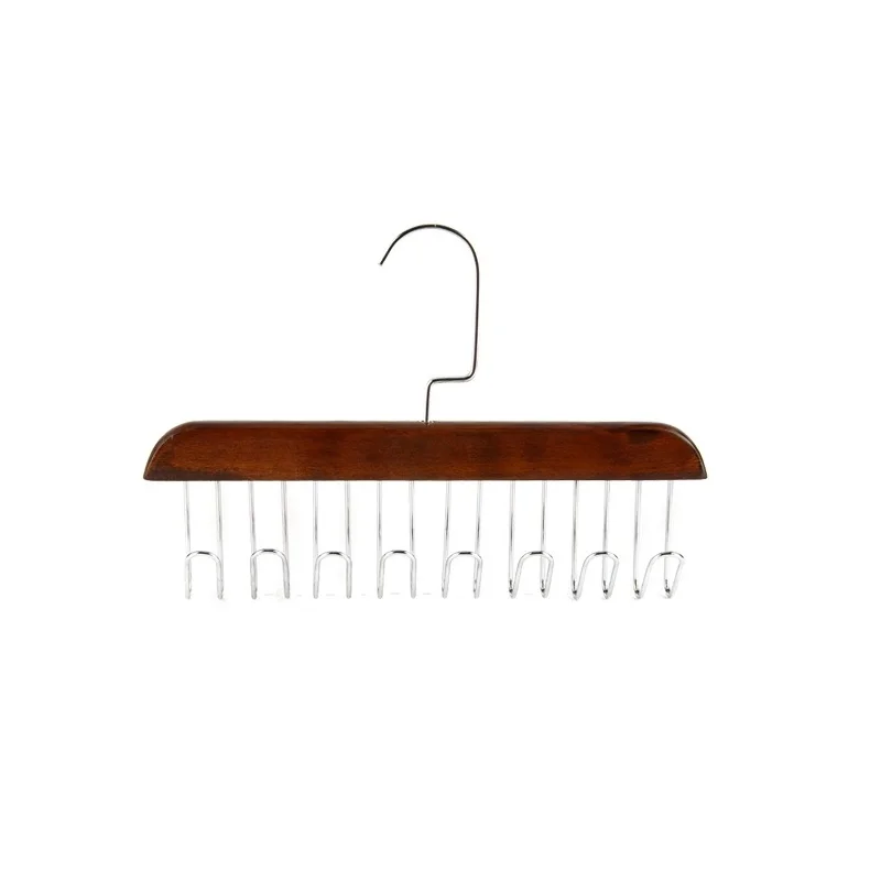 1 шт. Нескользящая деревянная вешалка для галстука Ремни Галстуки вешалка Шелковый/шаль/шарф Вешалка Деревянная Вешалка - Цвет: Red-brown