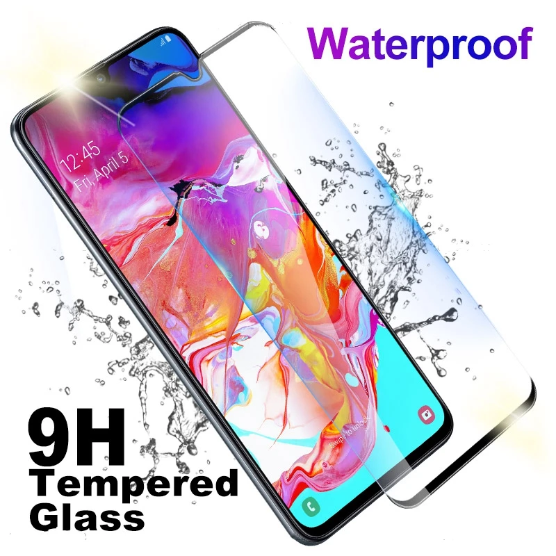 Vidrio templado para Samsung Galaxy A70 vidrio resistente cubierta completa pegamento Protector de pantalla para Samsung A70 A705F vidrio para Samsung A70-3