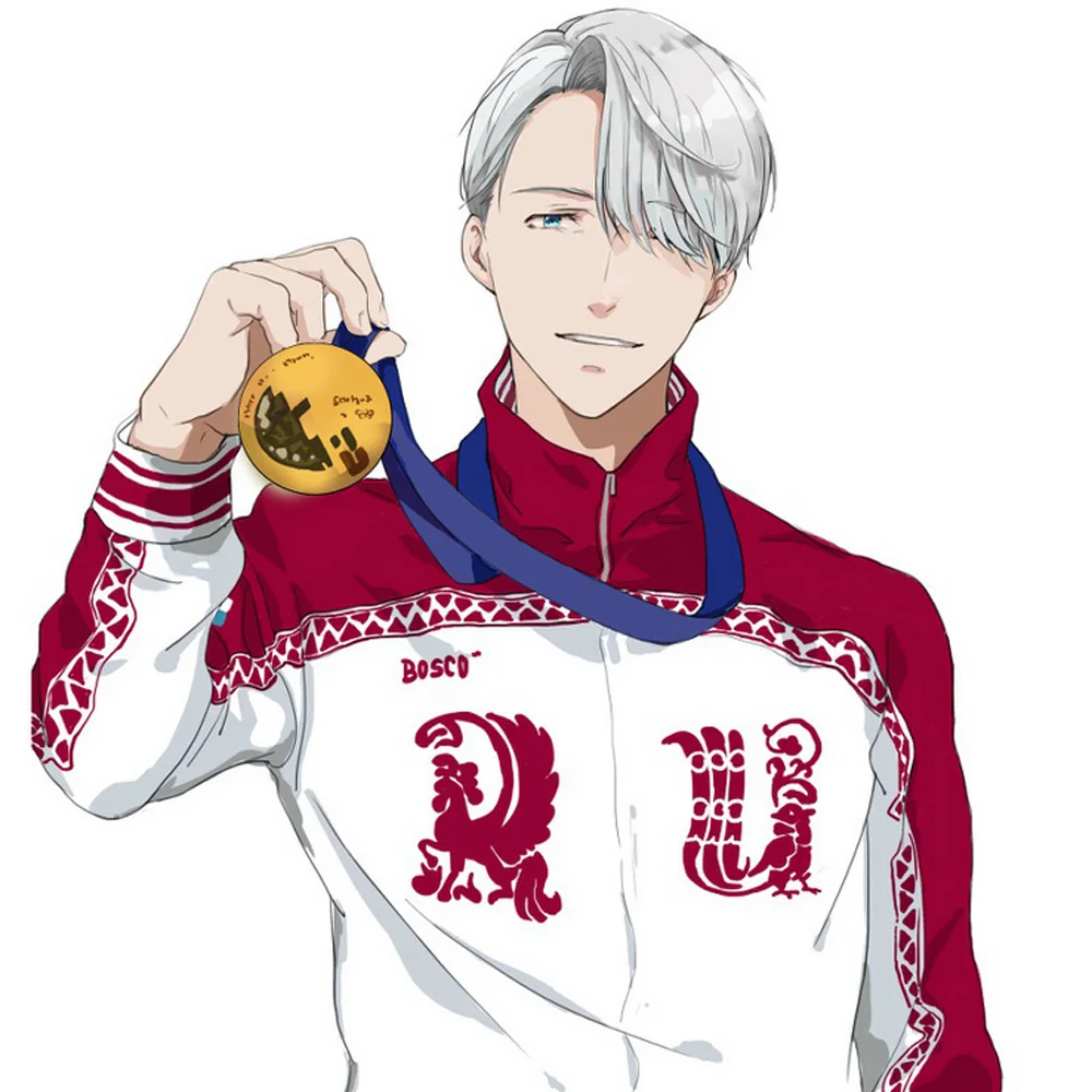 Coshome Yuri on Ice Косплей парики костюмы Спортивная одежда Victor Nikiforov красная куртка