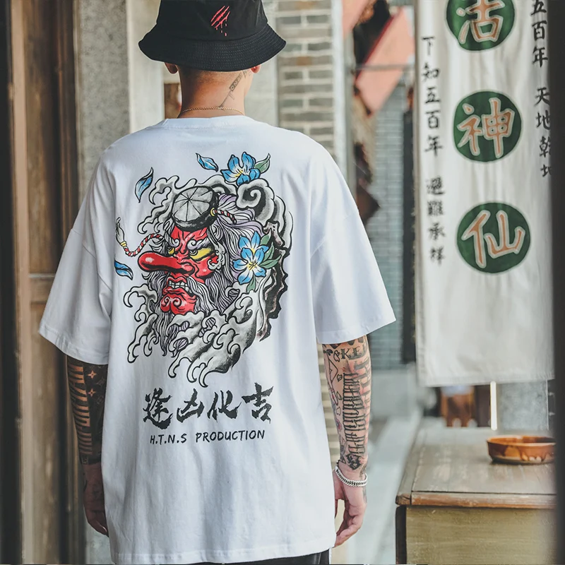Kanji Blessed Harajuku хлопковые футболки мужские хип хоп Футболка уличная лето весна
