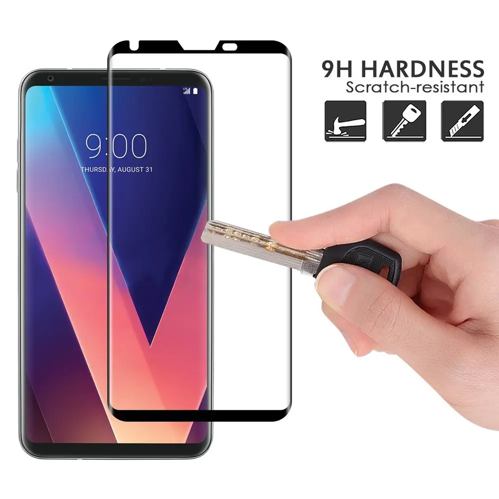3D закаленное стекло для LG V30 LCD изогнутая фотопленка H930 (безопасная чехла)