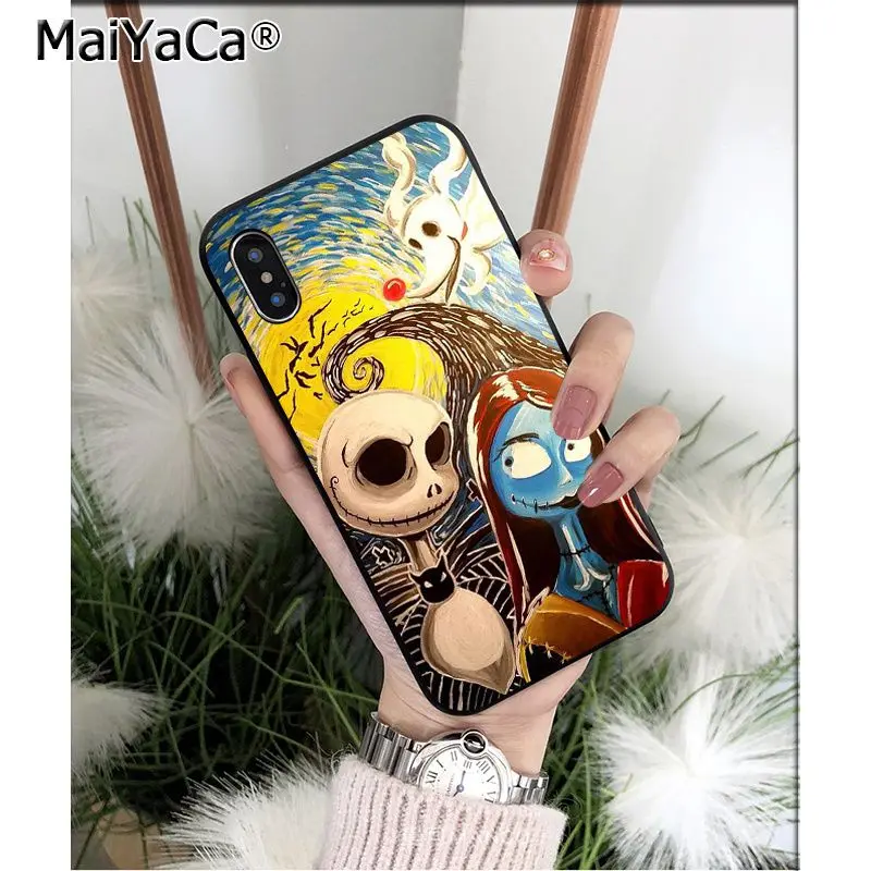 MaiYaCa Кошмар перед Рождеством Джек Скеллингтон чехол для телефона для Apple iPhone 8 7 6 6S Plus X XS MAX 5 5S SE XR чехол