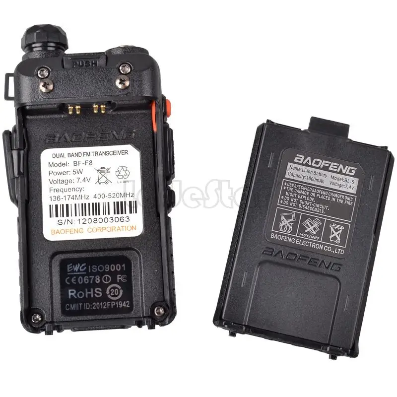 Оригинальная рация Baofeng UV F8 + Портативная двухполосная UHF и VHF UV5R 136-174MHz 400-520MHz 5W