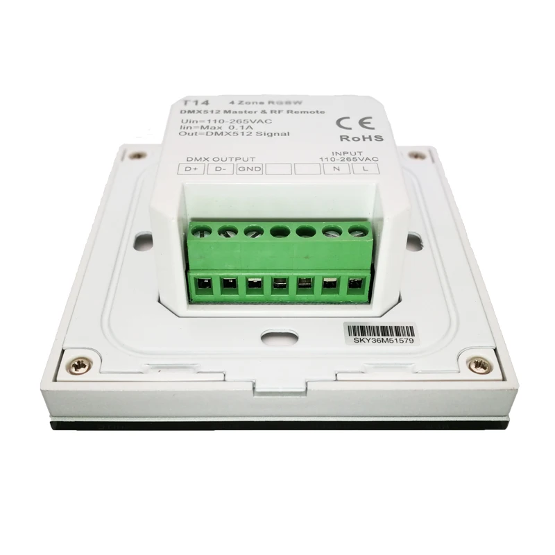 Новая T14 настенная сенсорная панель DMX master и DMX CV декодер 100 V-240 V 4 Zone 2,4 GHz RF Беспроводная+ DMX Led rgbw контроллер полосы