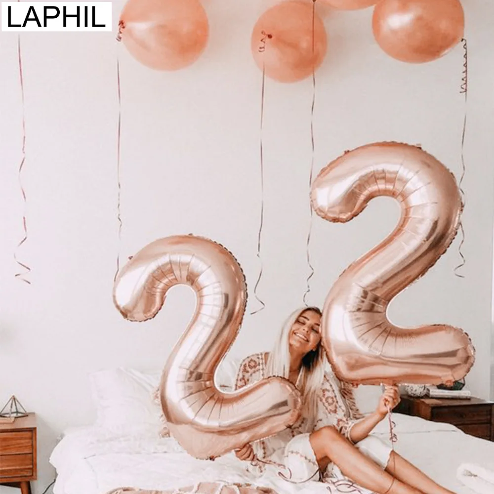 LAPHIL 40 дюймовый розовый Золотой Серебряный фотоэлемент свадебное украшение шар