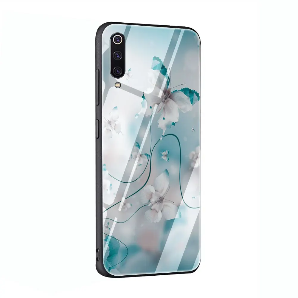 G10 Чехол из закаленного стекла с бабочкой на белых розах для Xiaomi 8 Lite A1 A2 9 Redmi Note 5 6 7 Pro 6A 4X F1 - Цвет: G10