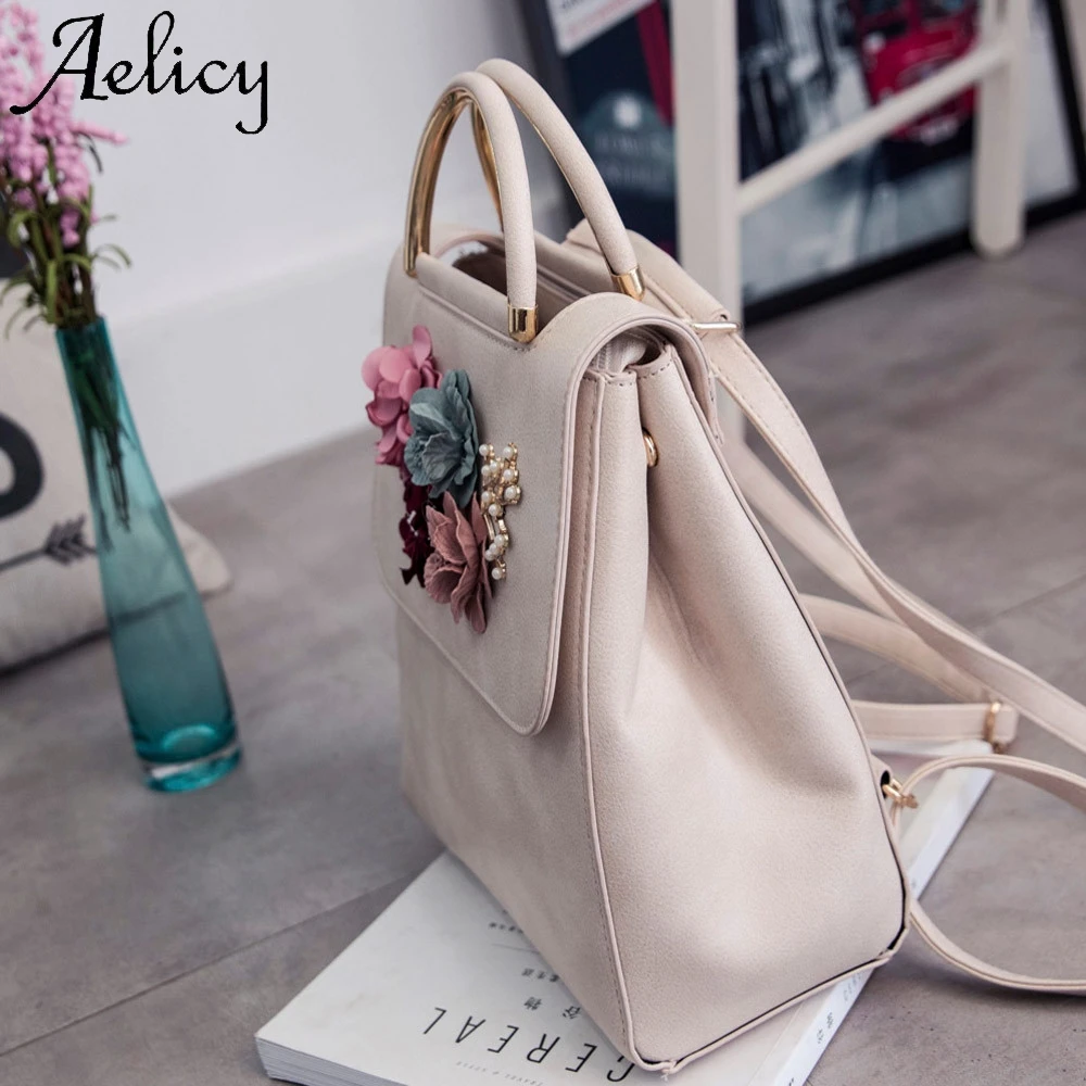 Aelicy Модный женский Цветочный рюкзак кожаная сумка на плечо высокое качество