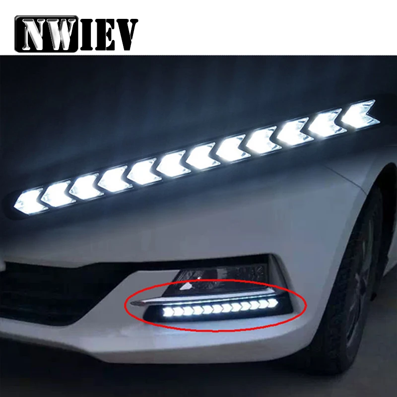 NWIEV 1 комплект светодиодный противотуманный фонарь DRL с желтым рулем для Chevrolet Cruze