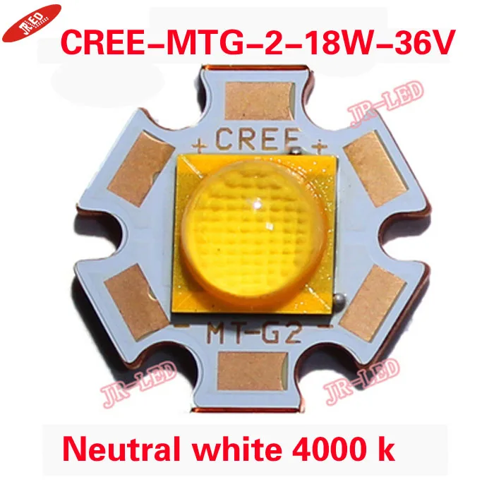 Бесплатная доставка 10 шт. Cree XLamp MTG 2 MTG2 18 Вт 36 в светильники нейтральный белый 4000K 20