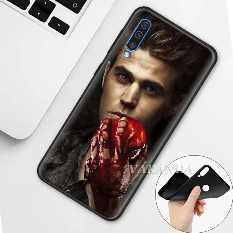 Черный мягкий чехол для Samsung Galaxy A50 A60 A70 A30 A40 A20e A80 A6 A7 A8 A9 2018 с дневниками вампира