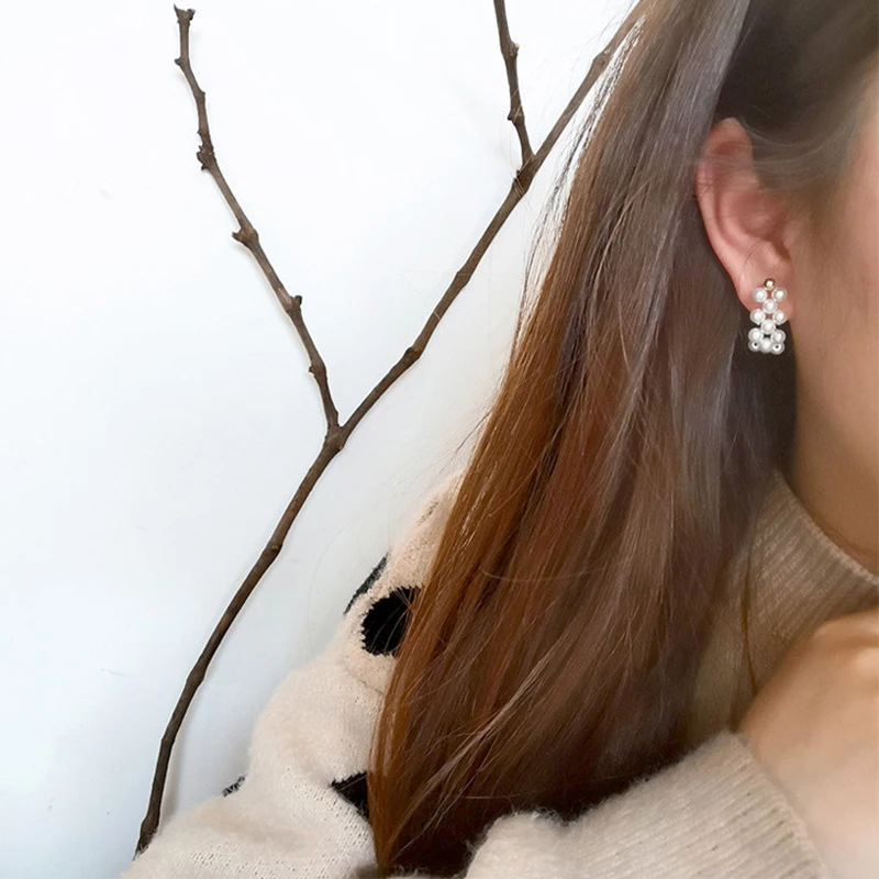 Женские серьги кольца Peri'sBox ручной работы плетеные изящные украшения с