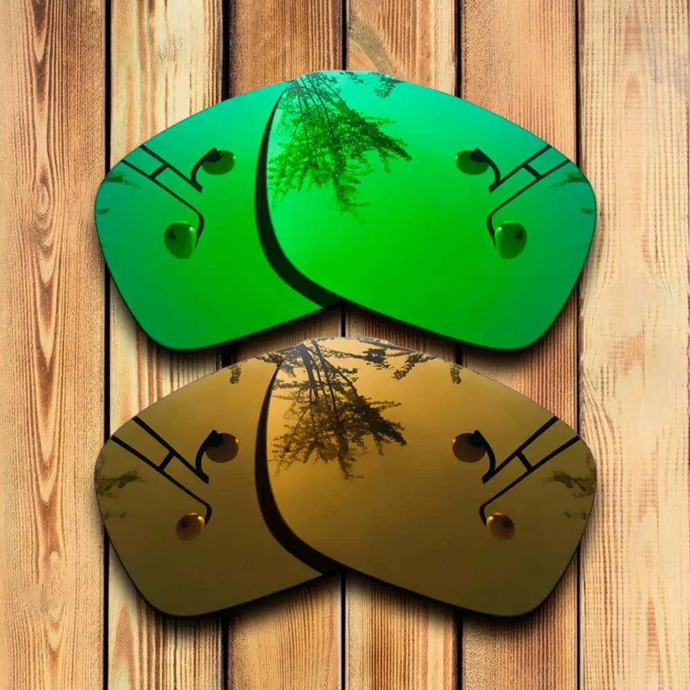 Green -Copper Mirror 2 пары точно вырезанные поляризованные Сменные линзы для солнцезащитных очков Оукли Холбрук-много цветов - Цвет линз: Green -Copper Mirror