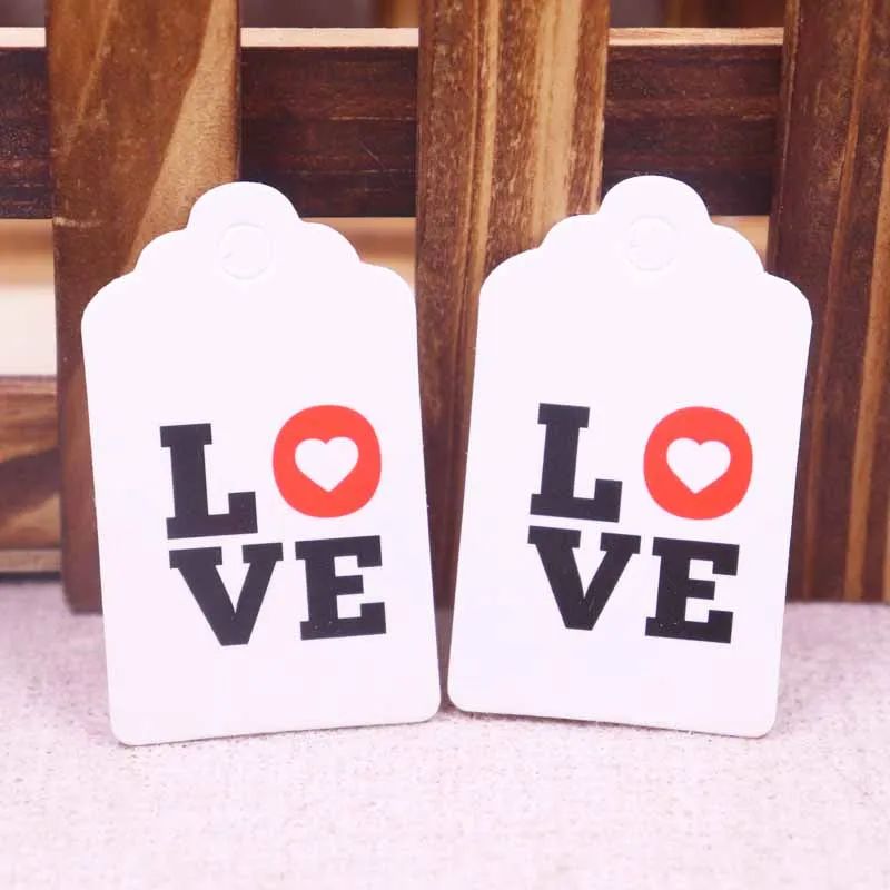 100 шт DIY любовь 3x5 см valentie тег милый маленький крафт/белый стрелы через сердце