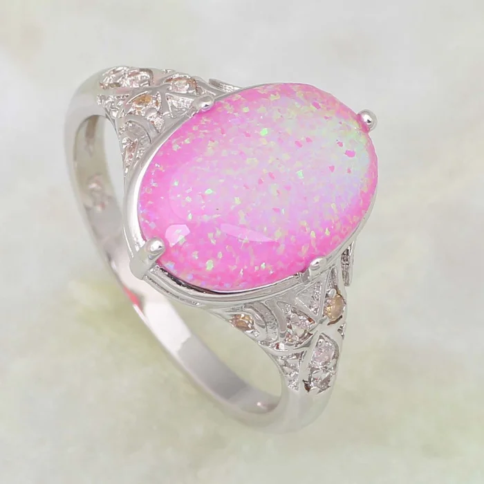 Модные кольца с опалом изящные ювелирные изделия женские розовым огненным