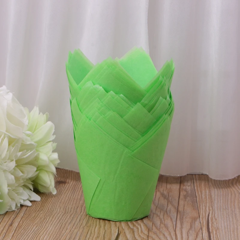 

50pcs/lot Simple Solid Paper Cupcake Liners for Wedding Cup Cake Liner Muffin Tulip Case Cake Paper Baking Cup cake