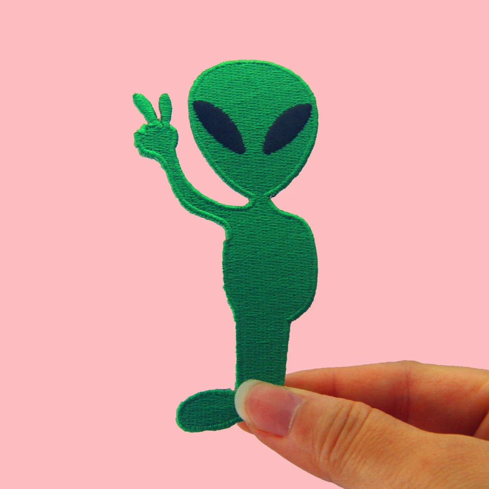 Нашивки Embird вышитые аппликации из железа для одежды зеленые пришельцы