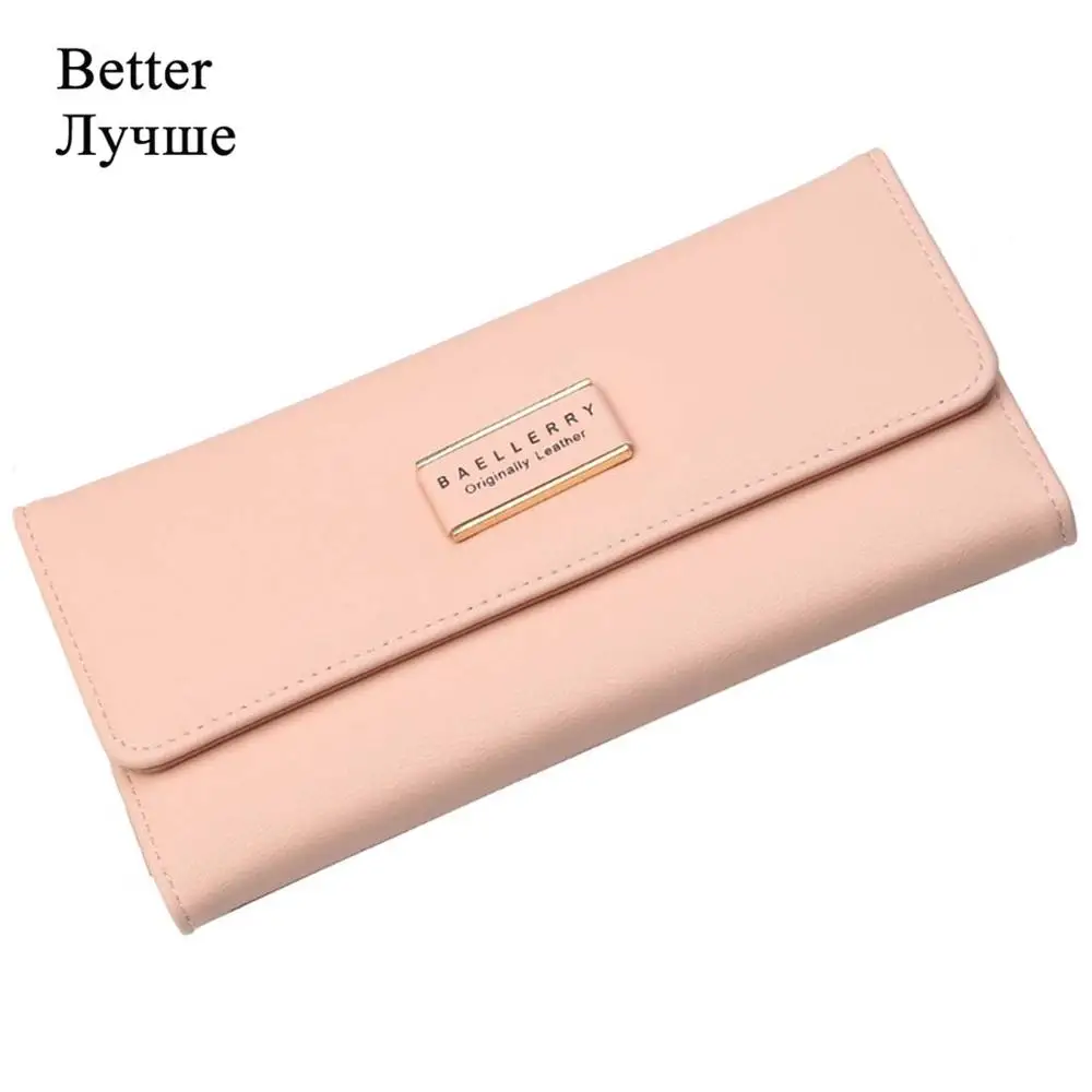 pink better Кошельки для женщин baellerry, длинный из искусственной кожи, карман для мобильного телефона, красный женский кошелек для девушек, большой брендовый женский кошелек высшего качества - Цвет: pink better