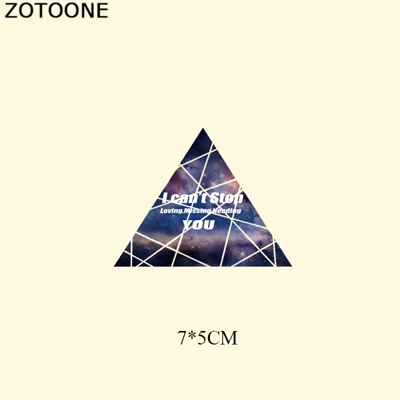 ZOTOONE буквы патч железо на переноске для одежды DIY Футболка аппликация треугольные