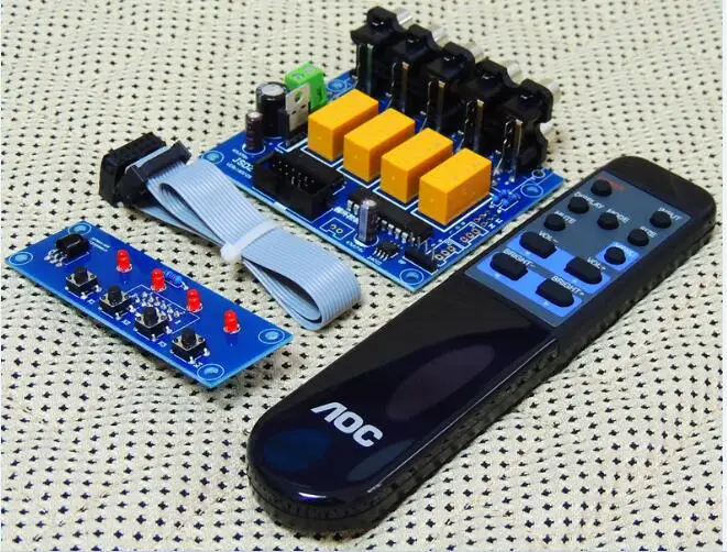 

Assembly 4 way remote board Audio input choose 1 way output with memory fuction