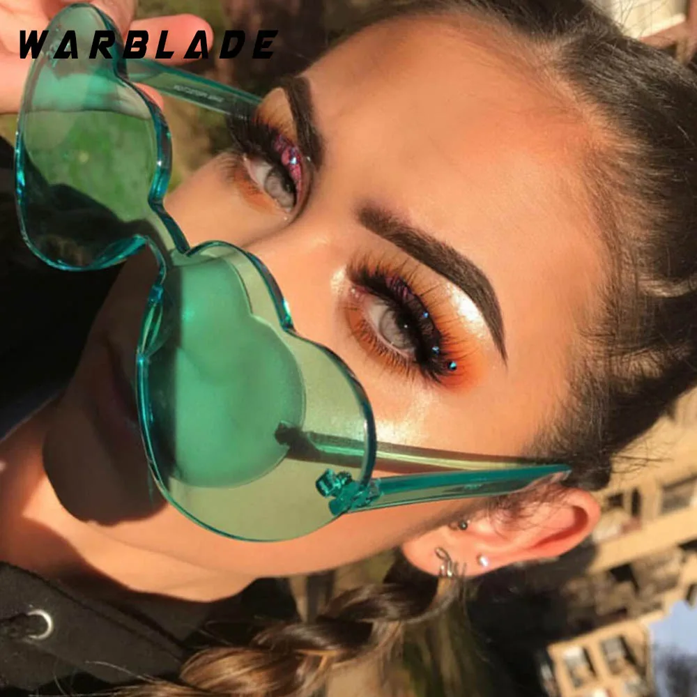 Heart Sunglasses for Ladies 2018 Hot Fashion Integrated UV Candy Eight Colour Steampunk Goggles Alloy+Resin Small | Аксессуары для