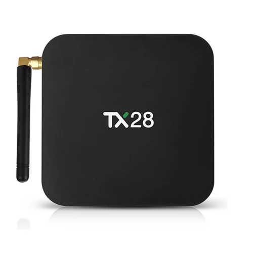 TX28 Смарт ТВ коробка Android 7 1 4 Гб оперативной памяти 32 встроенной RK3328 ядра 100 м LAN 2
