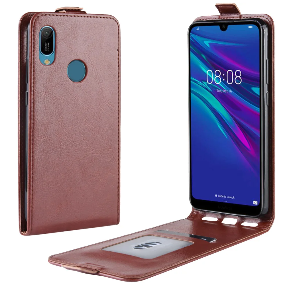 Роскошный флип чехол из искусственной кожи для Huawei Y5 2019 вертикальный Открытый