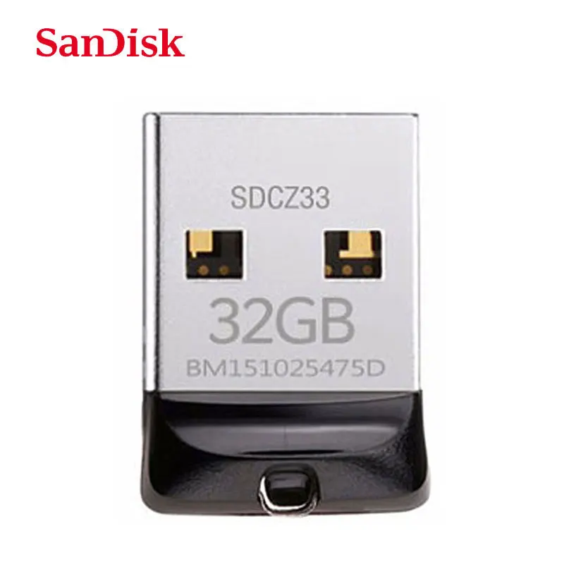 

SanDisk Cruzer Fit CZ33 Super mini USB Flash Drive 64GB USB 2.0 sandisk pen drive 32GB memory stick Pen Drives 16GB U disk