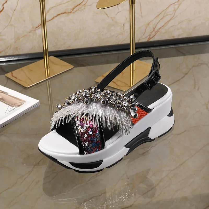 Новые сандалии mujer 2019 zomer schoenen dames дизайнерские женские роскошные на платформе |