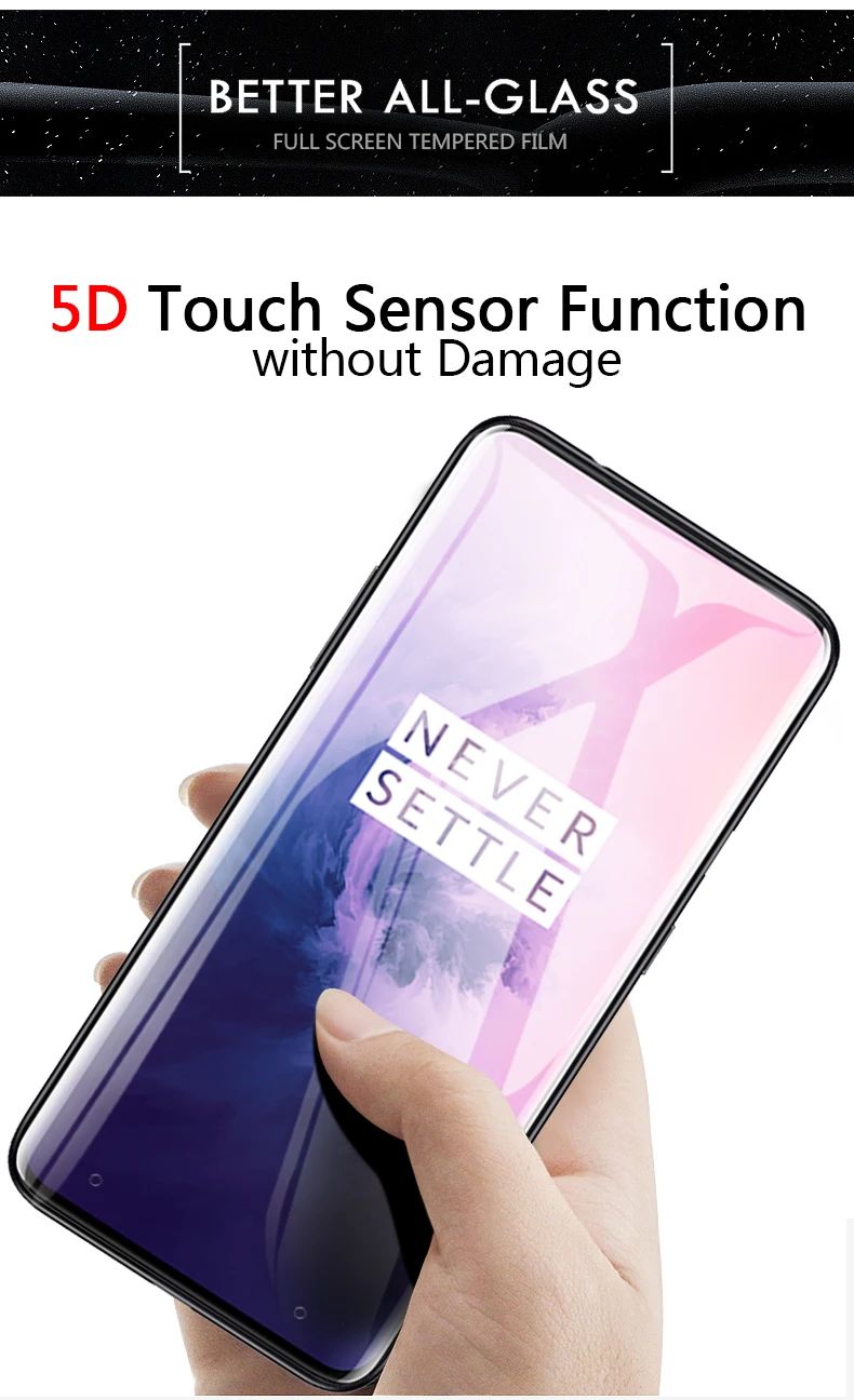 Oneplus 7 pro стекло закаленное Полное покрытие one plus 7 Защита экрана черная Передняя защитная пленка MOFi 1+ 7 стеклянная пленка