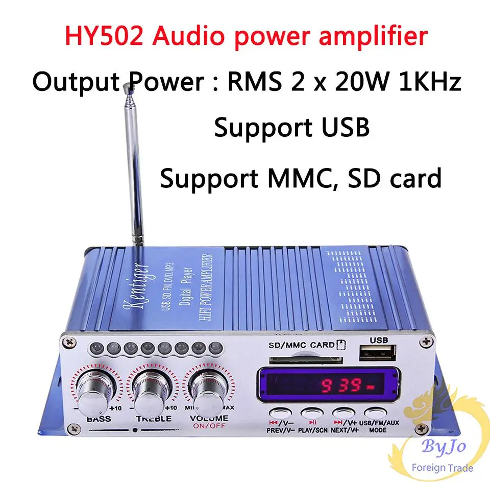 Hi-Fi HY502 аудио усилитель мощности USB MP3 DVD CD FM SD цифровой плеер для мотоцикла авто стерео усилитель мощности DHL бесплатно