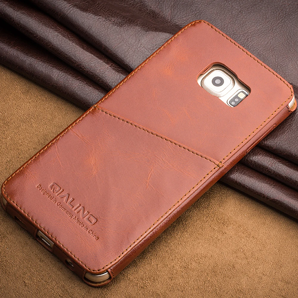 Чехол накладка из натуральной кожи для Samsung Galaxy S6 edge Plus QIALINO|case samsung galaxy tab|case garmincase