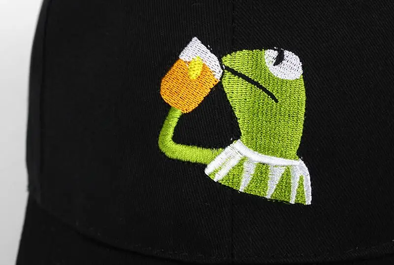 Sad Kermit Кепка лягушка Pepe Feels Bad Man вышивка солнцезащитная Хип хоп бейсбольная Snapback