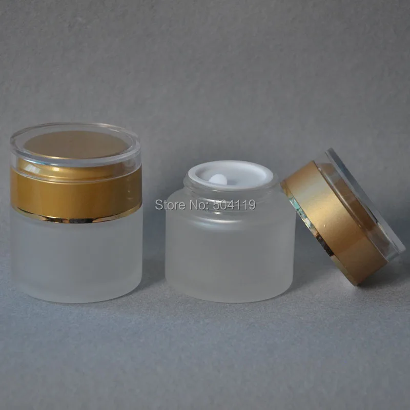 Косметическая стеклянная бутылочка для крема контейнер 50 г косметики