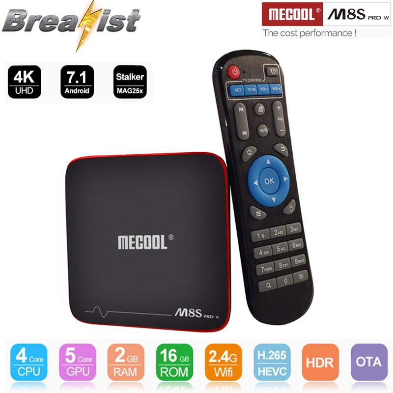 ТВ приставка Mecool M8S Pro W Amologic S905W 4K android 7 1 2 Гб 16 rom 4G wifi H.265 HEVC Youtube skype для